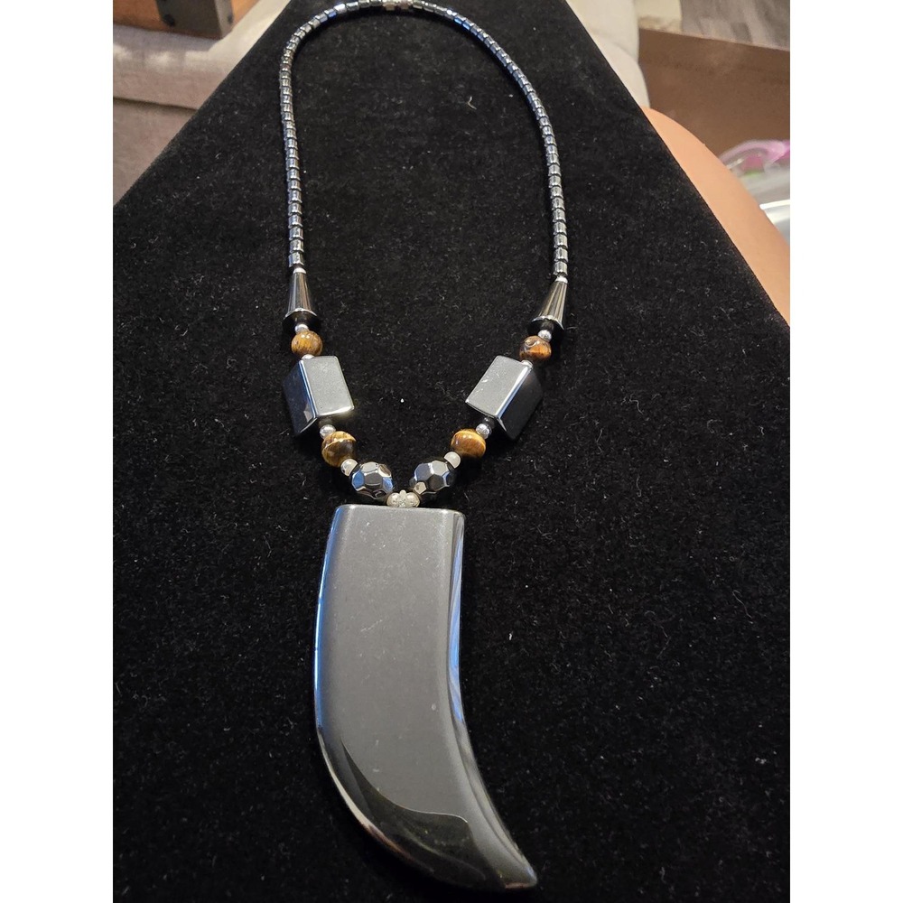 Vintage‎ Hematite Necklace – Geometric Natural Stone Design